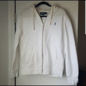 Polo Ralph Lauren Men's White Zip Up Hoodie